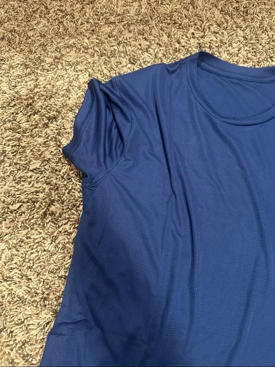Blue Polyester Short Sleeve Tee - Picture 5 of 5